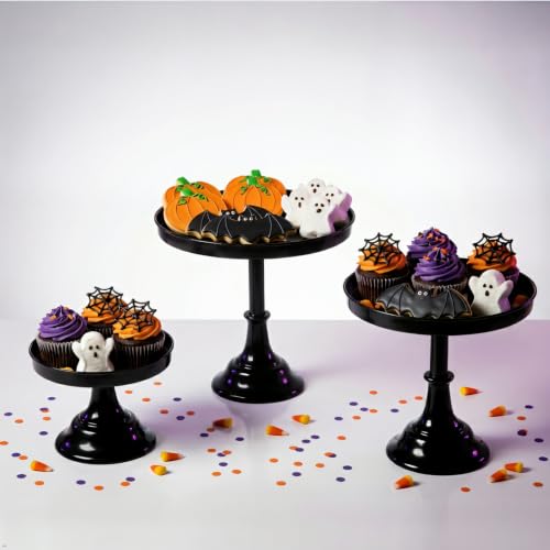 CBBZJY Black 3Pcs Metal Round Cake Stand Set 8/10/12 Inch Dessert Display by CBBZJY - Used condition - Image 2