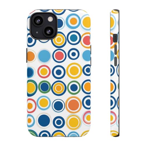 Coque rigide mate iPhone 13 anti-trace bleu circulaire