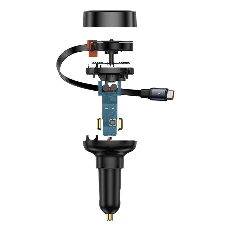 Image of Baseus Enjoyment Pro Car Charger, 60W, Type-C Port with Retractable Cable, Black