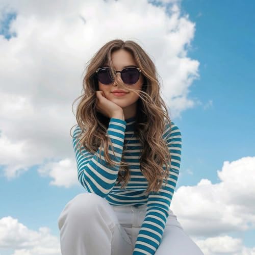 Image of HASHTAG EYEWEAR UV Protected Sunglasses for Women | Stylish Retro Gradient Goggles | Lightweight Polarized Eyewear | Driving Glasses | Fashionable Ladies Shades for Outdoor Activities