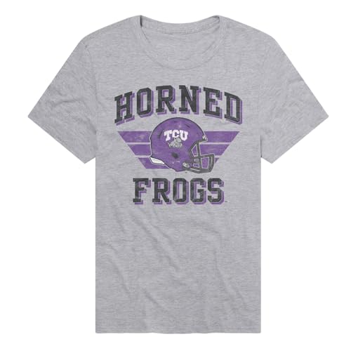 Texas Christian University Horned Frogs Classic Football Helmet Official NCAA Classic Ring-Spun T-Shirt Unisex for Men & Women, Athletic Heather, Small