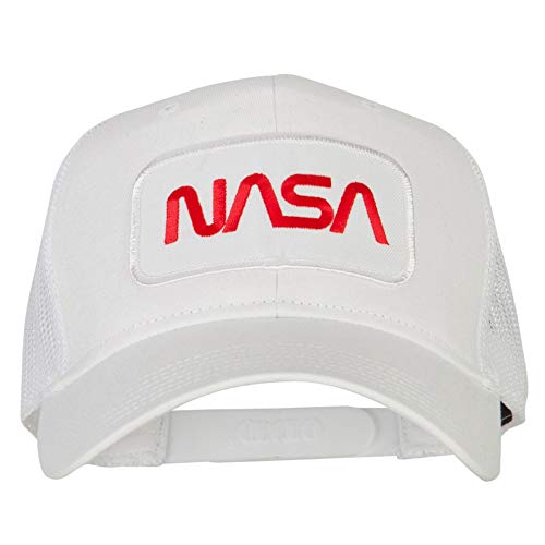 e4Hats.com NASA Logo Embroidered Patched Mesh Back Cap - White OSFM