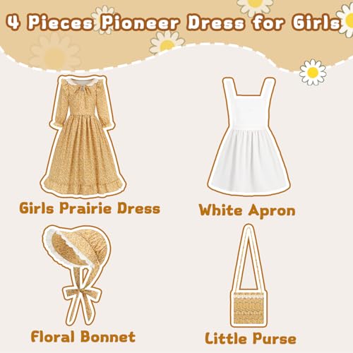 Vestido infantil colonial floral para niñas miniatura 4
