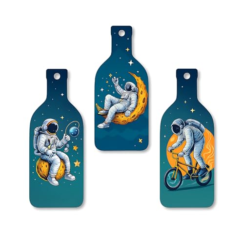 Image of GiftOday Astronaut in Space Wooden Wall Hanging for Home & Kitchen Decor | Decoration Items for Livingroom | Modern Artwork Item for Office, Hallway | Decorative Mdf Wall Hanger Artwork (Set of 3)