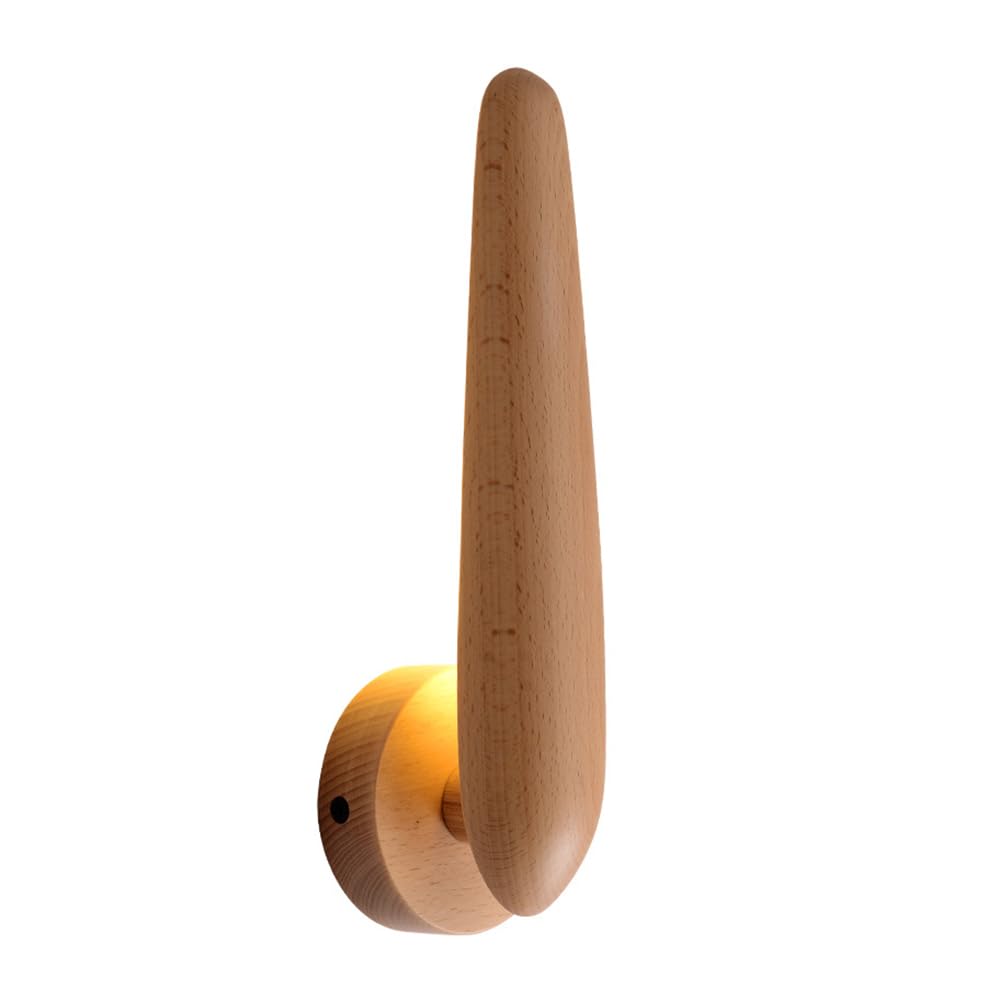 Aplique minimalista nórdico LED iluminación madera interiores pasillos 7