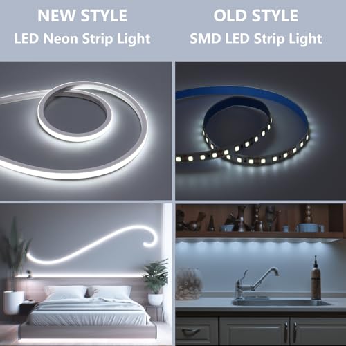 BENLUN Taśma Neonowa LED 220V Na Zewnątrz 10M, 6000K Chłodna Biała IP65 Wodoszczelna, Taśma LED 230V Bezpośrednie Podłączenie, 10W/M Oświetlenie Akcentujące do Dekoracji Zewnętrznych