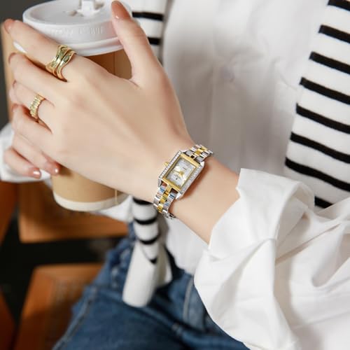 Image of London Fog Gresham Collection Watch for Women with Rectangular Dial, Crystal Hour Markers, Quartz Movement, Stainless Steel Strap and Water Resistant - LFW20002