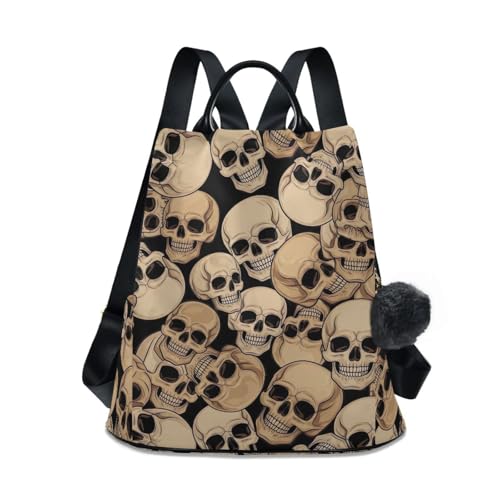 Sac à dos imprimé squelette femme original avec poche zippée dos