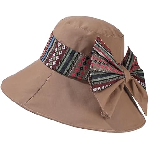 YUSSTAR Boho Striped Bucket Sun Hat Cover