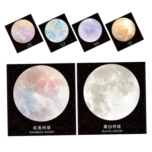 UTHCLO 6個 星球シリーズ付箋 色丸形セルフ粘着メモパッド 多用途オフィス 学校用 強粘着で色け整理簡単 書き込み可能なかわいい惑星デザ