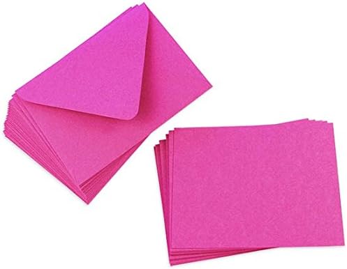 Cards with Envelopes, Fuchsia Matt, A2 Flat, 25 Pack