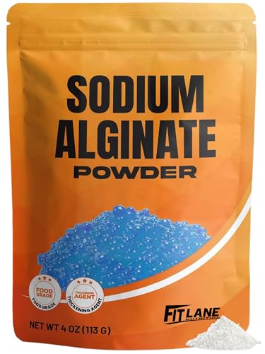 Sodium Alginate Powder 4 oz, Pure Food Grade Bulk Ingredient for Thickening, Premium Molecular Gastronomy Component - Non-GMO and Vegan - By Fit Lane Nutrition