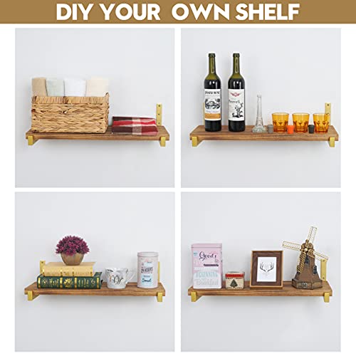Addgrace Gold Shelf Brackets 4 Pcs Heavy Duty Wall Mounted With Lip Shelving Supports For Diy Floating Shelf 12 Inch,Brand #TOP6
