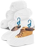 ShoeHugz Shoe Covers Disposable Non-Slip 50 Pack (25 Pairs), White Non-Woven Fabric Boot Covers for Indoors Breathable Slip Resistant Durable Boot&Indoor and Outdoor Use-One Size Fits Most