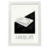 Nacnic Affiche avec paysages noirs et blancs. Futon. Illustrations artistiques modernes po...