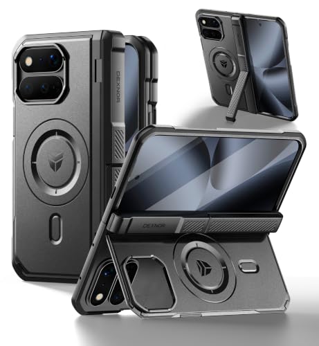 Dexnor �}�O�l�b�g�� Google Pixel 11 Pro Fold�p�P�[�X�A�f���A���L�b�N�X�^���h���O�ʃX�N���[���ی�t�B�������q���W�ی�t���AMagSafe�Ή��A�t���{�f�B���ی�o���p�[�P�[�X,�u���b�N