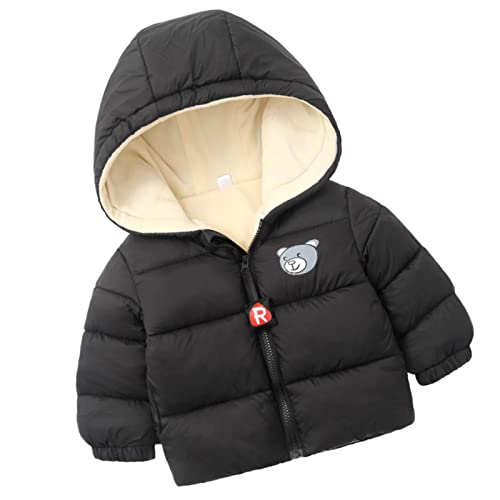 Yuehuam Casacos de inverno para bebês meninos e meninas acolchoado quente com capuz grosso