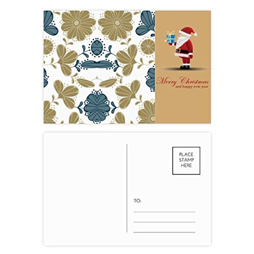 Cartes postales motif floral doré Père Noël pour éviter les pannes d'inspiration