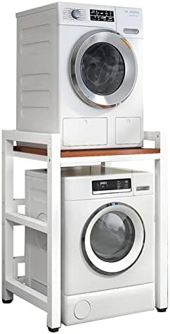 Washing Machine Storage Rack，Adjustable Laundry Stand for Front Loader Washing Machines & Tumble Dryers Over Washer Storage Rack with 400KG Load Capacity Height Adjustable and Efficient Laun