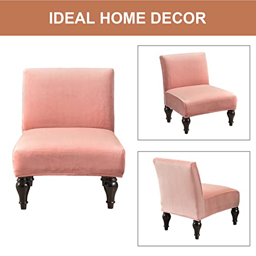 Image of Eco-Ancheng Armless Chair Slipcover Removable Armless Accent Chairs Covers Washable Armless Slipper Chair Slipcover Printed Armless Chair Furniture Protector Covers for Living Dining Room Hotel