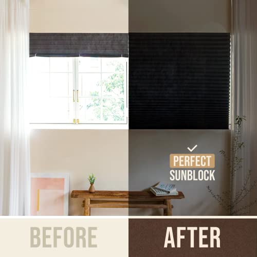Nuguna Double Black Out Blinds For Window – Window Shades Codless For Light Filtering - No Tools Light Filtering Paper Temporary Shades – Stick On Paper Blinds – No Drill - 36,48X72 Inches #TOP2