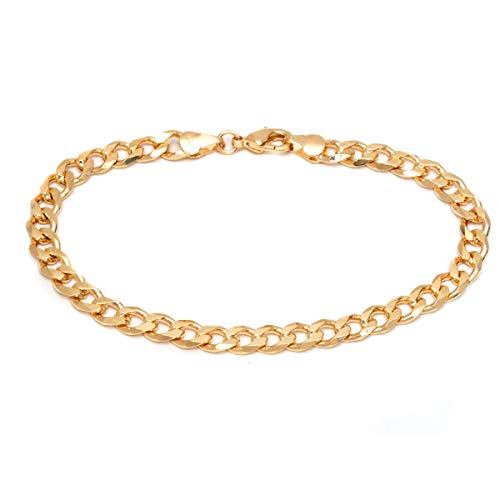Barzel 18K Gold Plated Curb Link Anklet