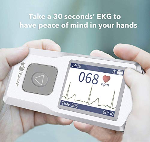 EMAY Portable EKG Monitor | Wireless EKG Monitoring Device with iOS & Android App | Personal ECG Rhythm & Heart Rate Monitor for Home Use | Works with Smartphone and PC