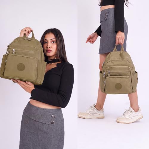 Image of TS WITH TECHSUN Stylish Lightweight Water Resistant Backpack for Women Girls | Anti-Theft Adjustable Shoulder Strap Bag | Multipocket Daypack for Travel, Shopping, Office, Work