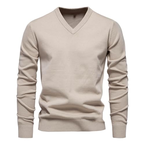 Mens V-Neck Solid Business Wool Pullover Sweater Long Sleeve Casual Knitted Sweaters2