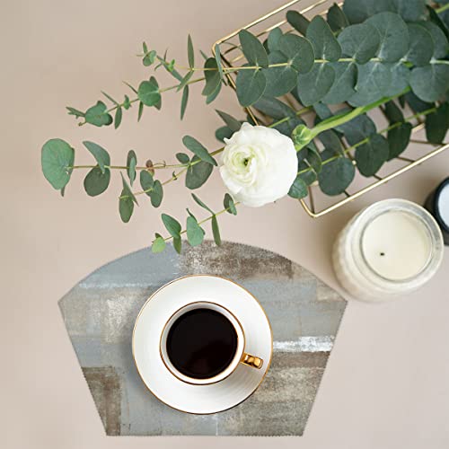 Auuxva Modern Watercolor Stone Art Wedge Shaped Placemats With Centerpiece Round Mat Set Of 5,Non Slip Heat Resistant Table Place Mats Washable Dining Kitchen Plate Mats #TOP4