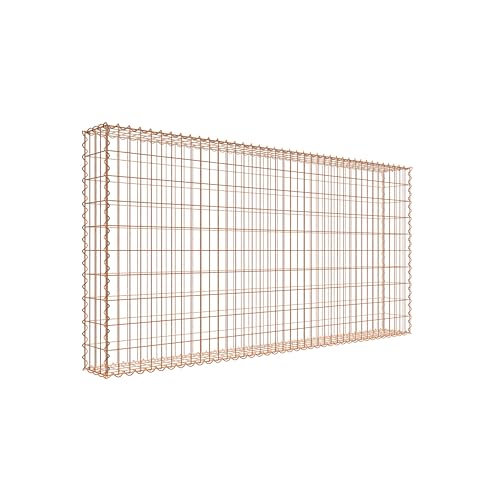 Gavión oxidado de 200 x 100 x 20 cm (largo x alto x profundidad), malla de 5 cm x 10 cm, espiral