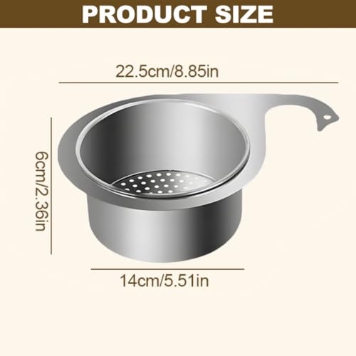 Canasto colador para fregadero de cocina de acero inoxidable miniatura 4