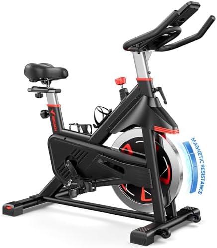 MERACH Magnetic Exercise Bike, Low Noise Stationary Bike, Easy Assembly