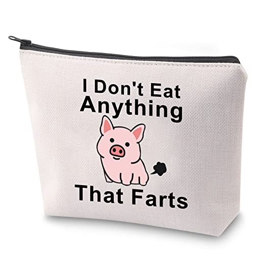 Vegan Cosmetic Bag Vegetarian Survival Kit I Don't Eat Anything That Farts Makeup Bag Animal Lover Gift Vegan Gift (Farts)