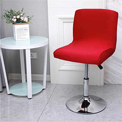 FANSU Housse de Chaise de Bar Lot de 2 4 6 Haute Chaise Housse Tabouret de Bar Pivotante Extensible Couleur Unie Lavable Couverture de Chaise Salle à Manger (Rouge,2 pièces)