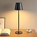 Produktbild UPXNBOR LED Tischlampe Kabellos, Dimmbare Nachttischlampe Touch, Akku Tischleuchte Kabellos, Indoor Outdoor Tischlampe Akku, 3-stufig Warmlicht, IP54 Wasserdicht, Vollmetallgehäuse, Schwarz