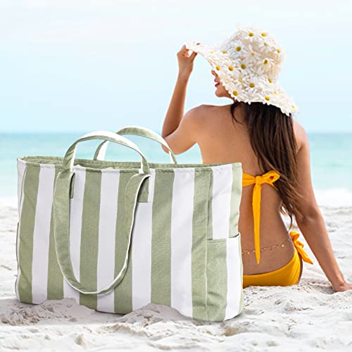 Beach Bags For Women, Large Beach Tote Bag With Zipper Beach Bag Waterproof Sandproof For Pool Gym Travel #TOP6