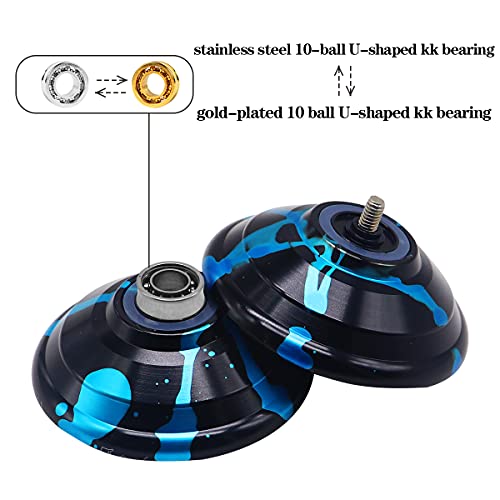 FETESNICE Aluminum Metal Yoyo, Unresponsive Yo Yo for Kids and Adults, Competitive Yo-yo Ball for Yoyo Professional Advanced Players + Replacement Bearing + Yoyo Bag + 10 Strings + Glove - Thumbnail 3
