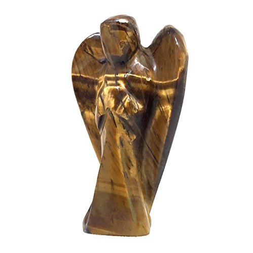 Nelson Creations, Llc Hand-Carved 2 Inch Tiger Eye Guardian Angel Natural Gemstone Healing Figurine #TOP6