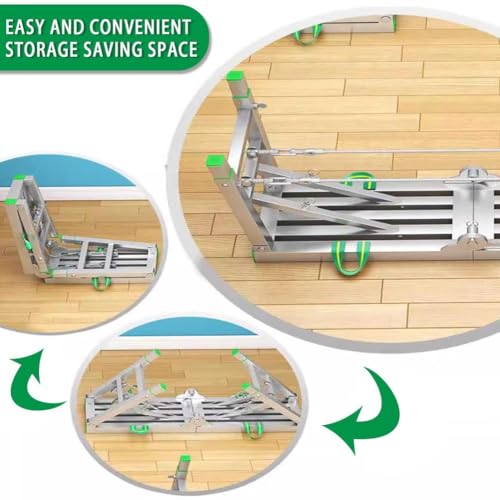 Piattaforma di lavoro pieghevole regolabile, capacità 400 kg, superficie antiscivolo, perfetta per pittori e costruzioni, 120 x 40 cm per un uso versatile