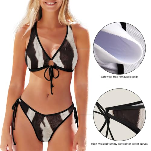 Bikini de vacances à la plage GuoChe avec texture zèbre - 7