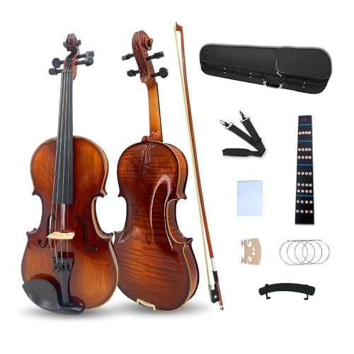 ModouString Acoustic Violin 1/4 4 String Violin Kit with case,bow for Adults Kids Solid wood Ebony Fittings Maple Spruce Nice tone (1/4 size)