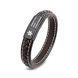 【UNIQUE MEDICAL BRACELET SIZE】:FIT FOR THE WRIST SIZE OF 6.4-7.8 Inches;We Offer Free Engraving Service.It Is not only a Business Braided Leather Bracelet, But also a Medical Bracelet.Engraved Back Front 【Top quality Bracelet 】:Personalized Men/Women...