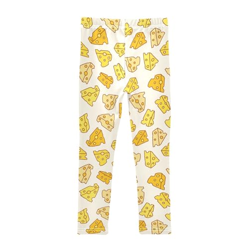 ZZKKO Girls Leggings Cheese Toddler Girls Clothes Leggings for Girls Toddler Girls Leggings 3-4T2