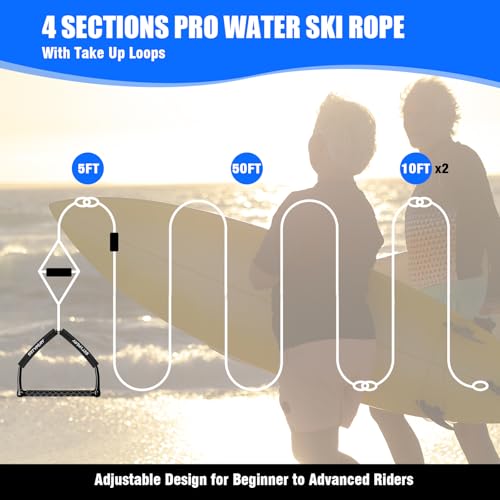 image for SETYPARY 75FT Wakeboard Rope and Handle, Floating Water Ski Rope for W
