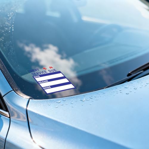 HZEL Car Oil Change Sticker, 2 x 2 100PCS Static Cling Clear Windshield Oil Change Service Reminder Decal, No Residue Automotive Window Next Service Due Label Decor, Universal for Vehicles (Blue/Red)