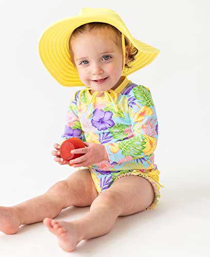Image of RuffleButts Baby /Toddler Girls UPF 50+ Sun Protective Wide Brim Swimwear Sun Hat