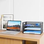 Desk Organizer, 3-Tier Letter Paper Tray Organizer, Desk Organizers and Accessories, Mesh Desktop File Organizer and Storage for Office Supplies (3 Tier Desk Organizer-Black)