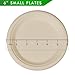 GreenWorks 100 Count 6“ Small Compostable Dessert Plates, Heavy-duty Unbleached Biodegradable Bagasse and Bamboo fiber Paper Plates 3