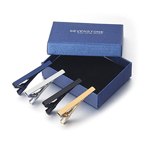 SEVENSTONE 8Pcs Tie Clips for Men Tie Pin Set Ties Necktie Business Bar Clips